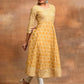 Aks Geometric Printed Cotton Anarkali Kurta