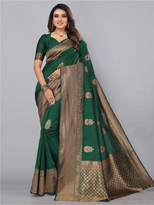 Kalini Ethnic Motifs Zari Banarasi Saree | Swadesiicart