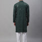 Sojanya Geometric Embroidered Pure Cotton Kurta With Churidar | Swadesiicart