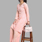 ADA Floral Embroidered Long Sleeves Regular Lucknowi Chikankari Kurta With Palazzos | Swadesiicart