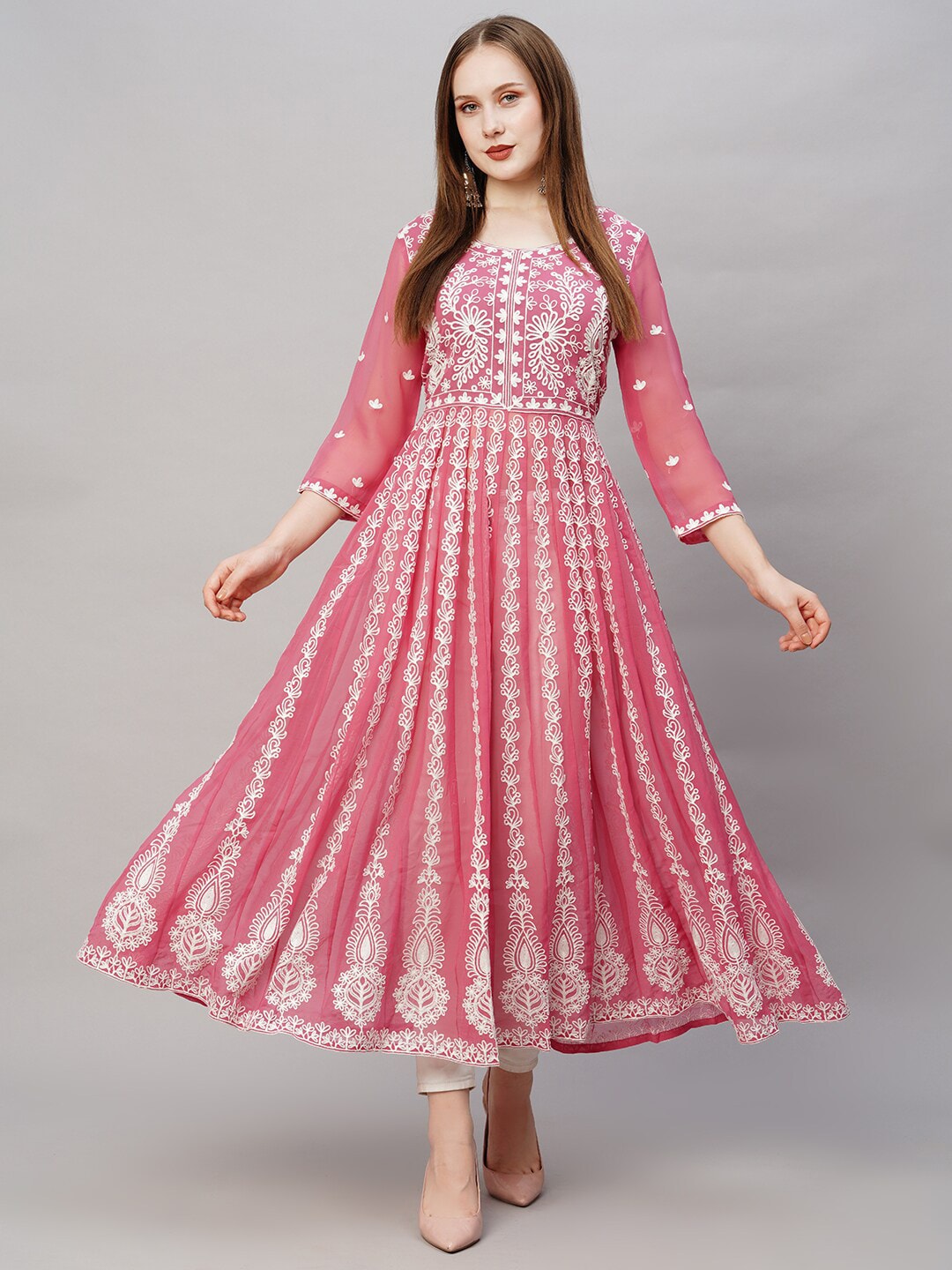Kalini Ethnic Embroidered Thread Work Anarkali Kurta