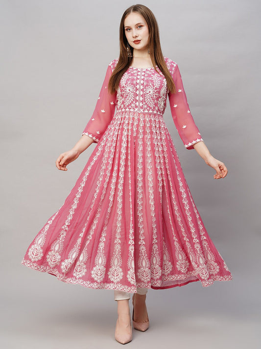 Kalini Ethnic Embroidered Thread Work Anarkali Kurta
