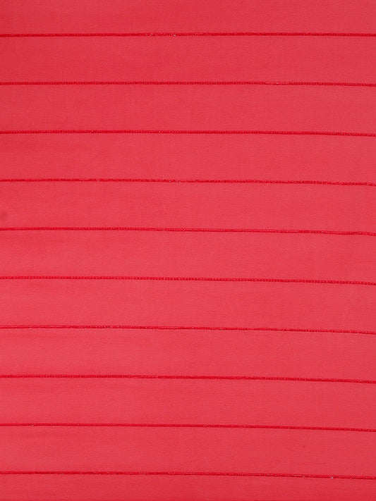 Tikhi Imli Red Striped Saree | Swadesiicart