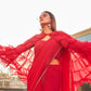 Tikhi Imli Gotta Patti Saree With Ruffled cape | Swadesiicart