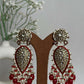Red Kundan Drop Earrings By House of Ree - Swadesiicart