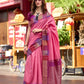 Anaita Pink Designer Weaving Pure Silk Saree With Blouse