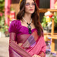 Anaita Pink Designer Weaving Pure Silk Saree With Blouse