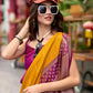 Anaita Mustard Designer Weaving Pure Silk Saree With Blouse