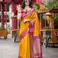 Anaita Mustard Designer Weaving Pure Silk Saree With Blouse