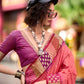 Anaita Peach Designer Weaving Pure Silk Saree With Blouse
