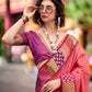Anaita Peach Designer Weaving Pure Silk Saree With Blouse