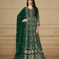 Anaita Green Embroidered Faux Georgette Anarkali Suit