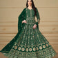 Anaita Green Embroidered Faux Georgette Anarkali Suit