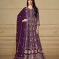 Anaita Purple Embroidered Faux Georgette Anarkali Suit