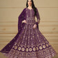 Anaita Purple Embroidered Faux Georgette Anarkali Suit