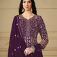 Anaita Purple Embroidered Faux Georgette Anarkali Suit