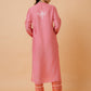HOUSE OF KARI Ethnic Motifs Embroidered Chikankari Straight Chanderi Silk Kurta | Swadesiicart