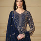 Anaita Navy Blue Embroidered Faux Georgette Anarkali Suit