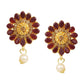 Cardinal Gold-Polished Maroon Onyx-Studded & Beaded Jewellery Set - Swadesiicart