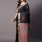 Mitera Black & Red Ethnic Motifs Silk Cotton Banarasi Saree | Swadesiicart