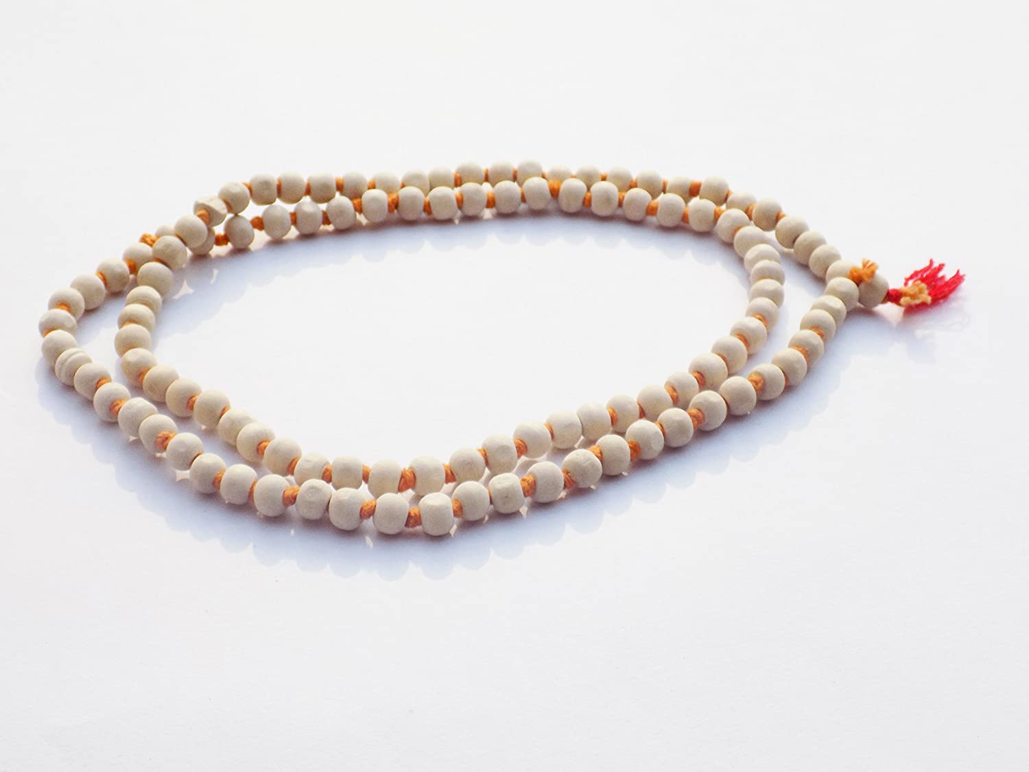 Kannssky White Tulsi Japa Mala 108 + 1 Beads | Swadesiicart