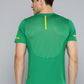 Alcis Men Green & Yellow Typography Printed Slim Fit Running T-shirt | Swadesiicart