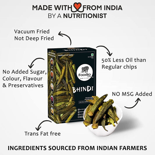 Foodio Bhindi Vacuum Fried Chips - Swadesiicart