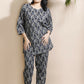 Breathables Abstract Cotton Co-Ord Set – Black