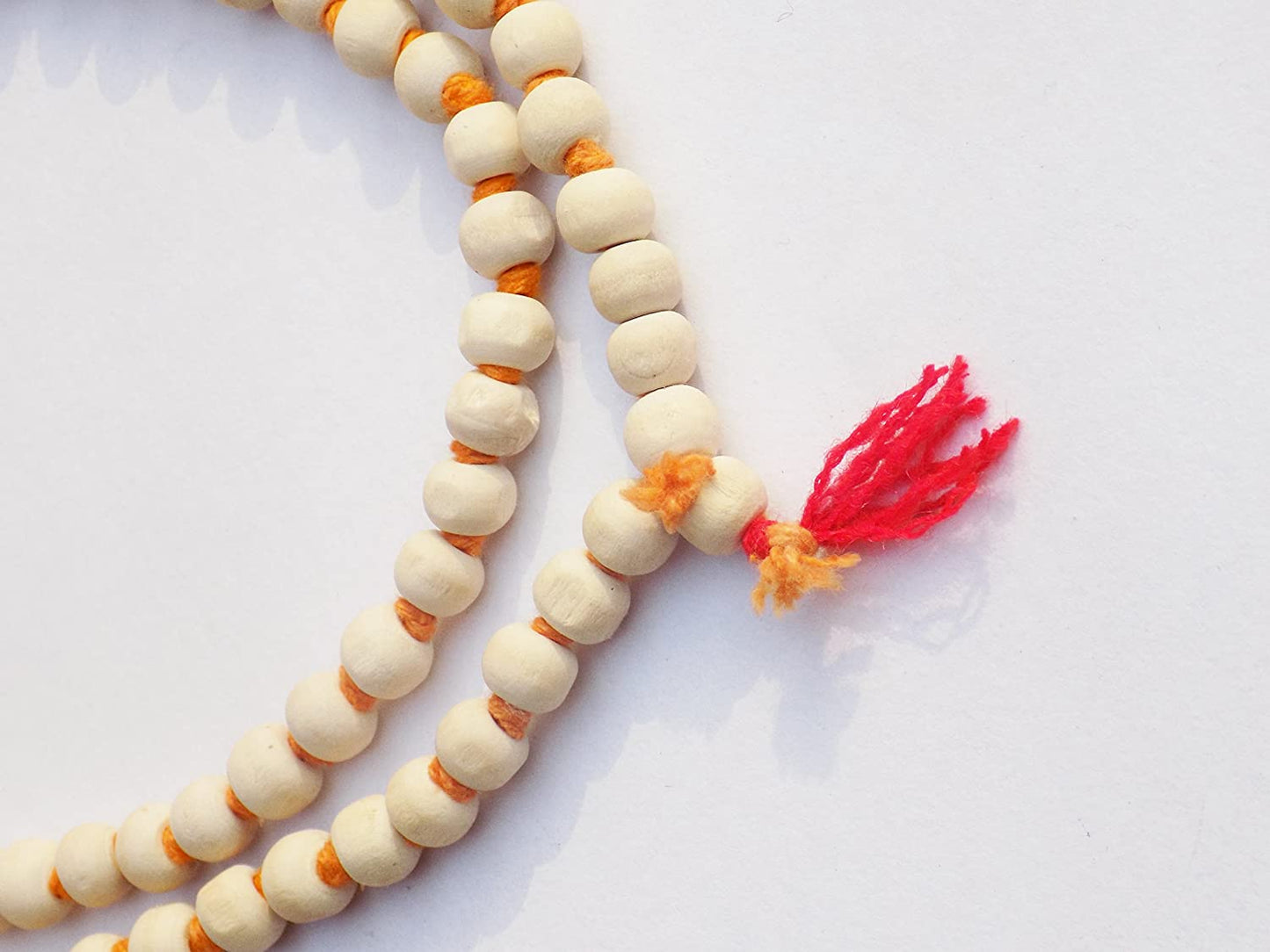 Kannssky White Tulsi Japa Mala 108 + 1 Beads | Swadesiicart