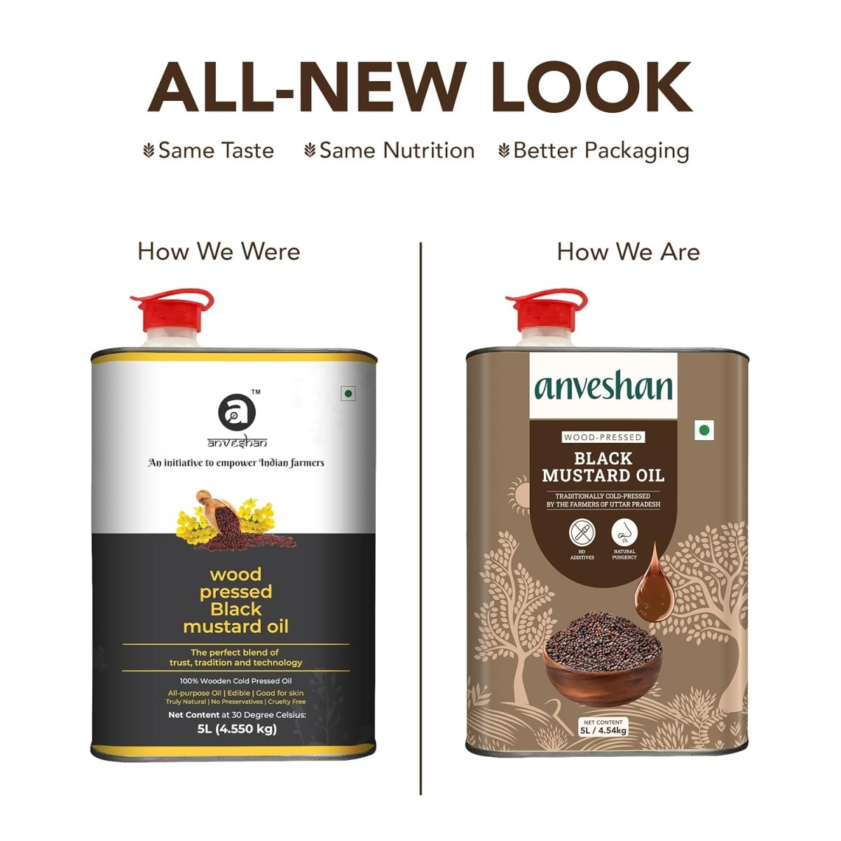 Anveshan Wood Pressed Black Mustard Oil - Swadesiicart