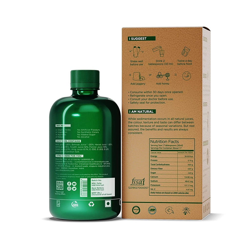 Vitro Naturals I Am Digestive Triphala+ Juice | Swadesiicart