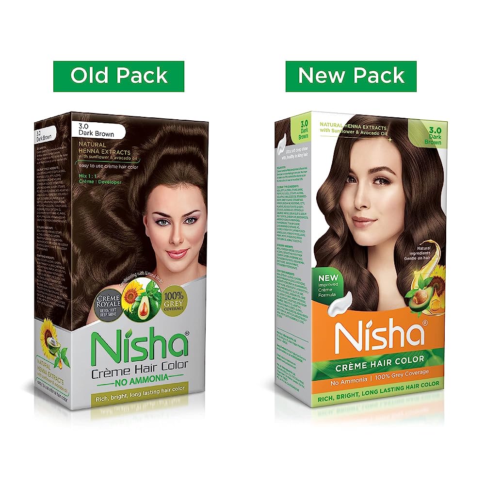 Nisha Creme Hair Color Dark Brown - Swadesiicart