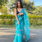 Vamsee Sky Blue Organza Saree - Swadesiicart