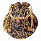 Ethnic Clutch Silk Potli Batwa Pouch Bag with Metal Bead work Gift - Swadesiicart