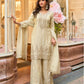 Anaita Beige Viscose Silk Readymade Palazzo Suit with Embroidery Work