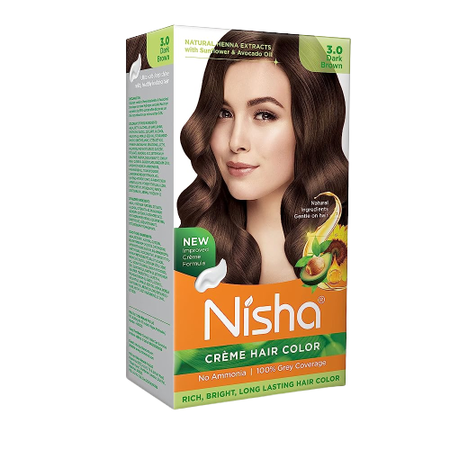 Nisha Creme Hair Color Dark Brown - Swadesiicart