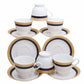 Classical Golden Border Cup Set with Saucer, Set of 12, 200ml - Swadesiicart