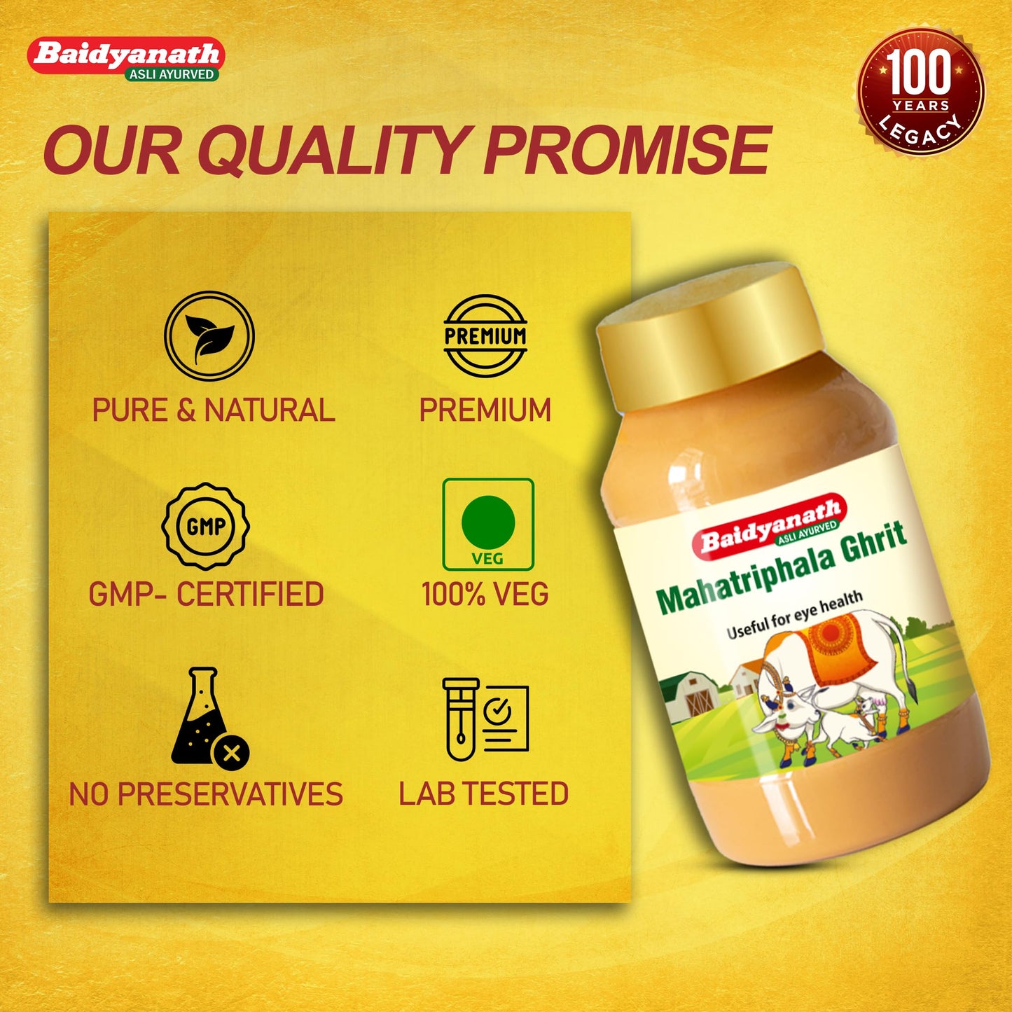 Baidyanath Mahatriphala Ghrita 100 gm - Swadesiicart