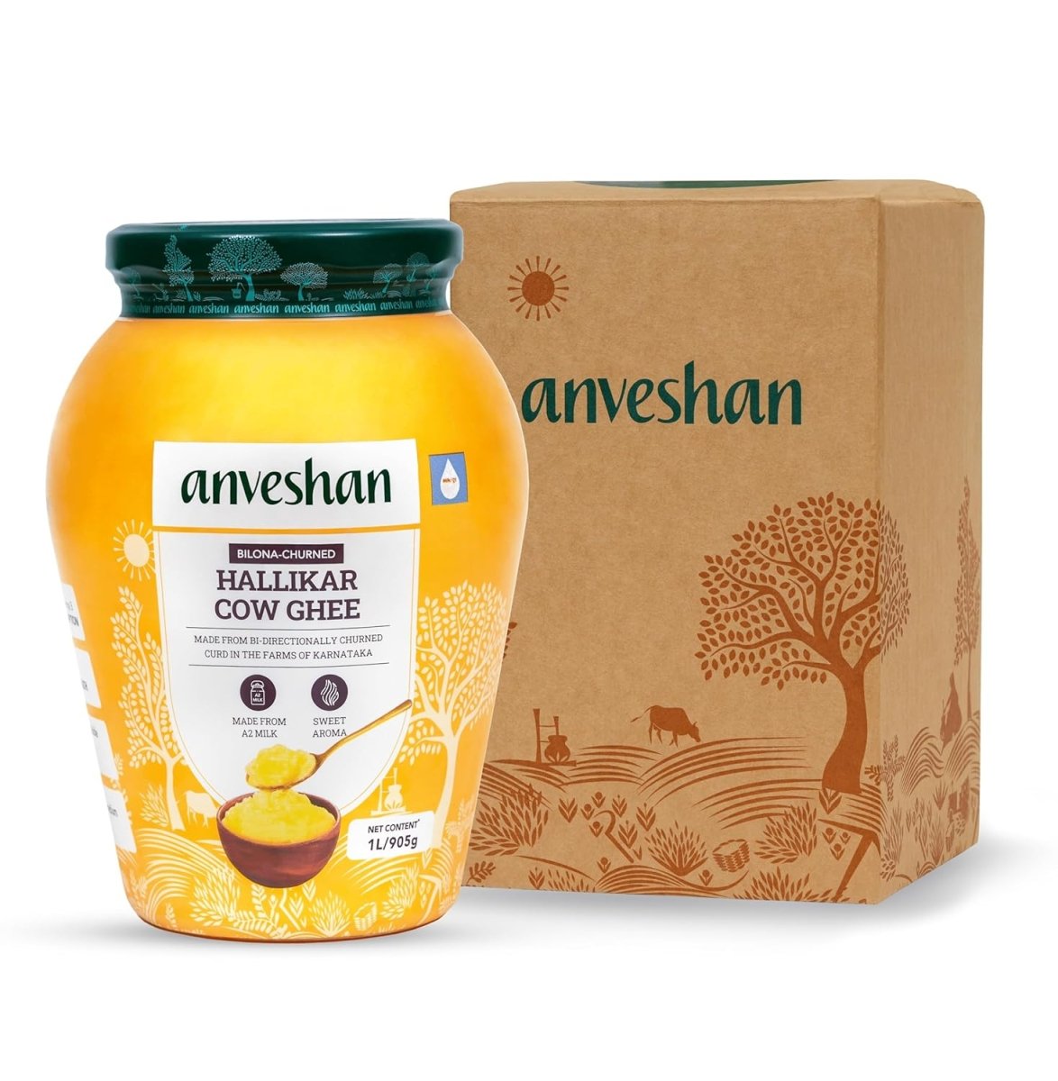 Anveshan A2 Desi Cow Ghee | Pure, Natural & Healthy Ghee | A2 Gir Cow Ghee - Swadesiicart