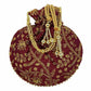 Ethnic Clutch Silk Potli Batwa Pouch Bag with Metal Bead work Gift - Swadesiicart