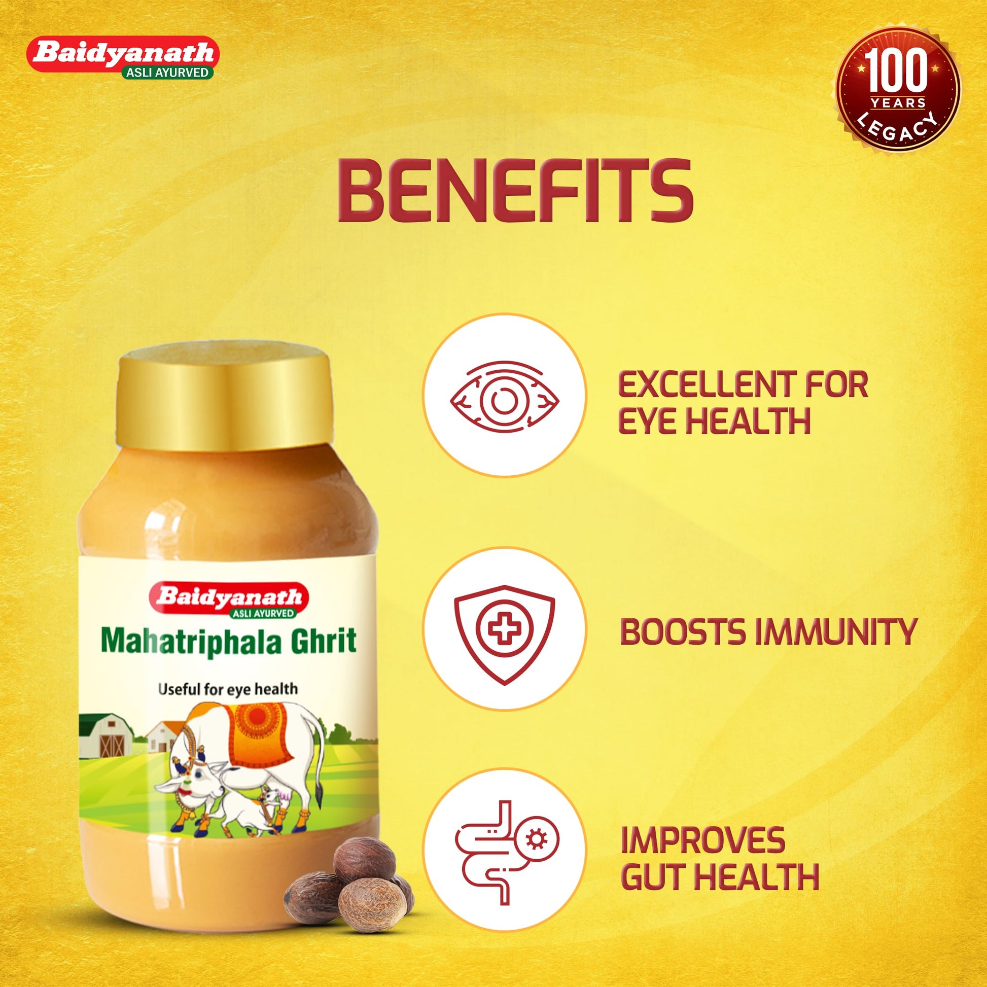Baidyanath Mahatriphala Ghrita 100 gm - Swadesiicart