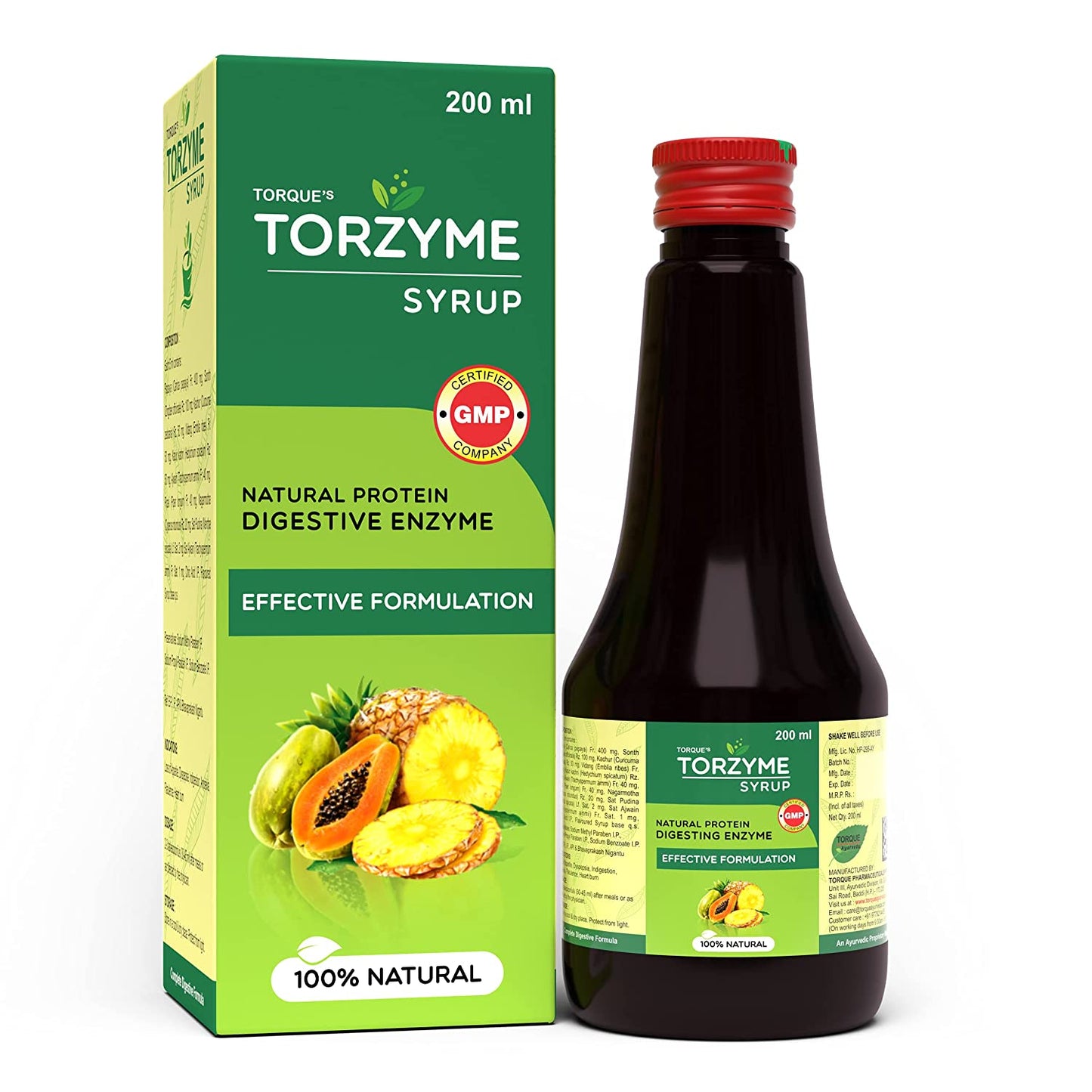 Torque's Torzyme Naural Protein Digestive Enzyme Syrup | Swadesiicart