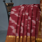 Dual Shades of Maroon And Chikoo Mangalagiri Ikkat Cotton Saree By Gayathri Reddy Designer Studio | Swadesiicart