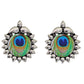 Silver-Plated Alloy Epoxy Peacock Oxidised Necklace - The Pari | Swadesiicart