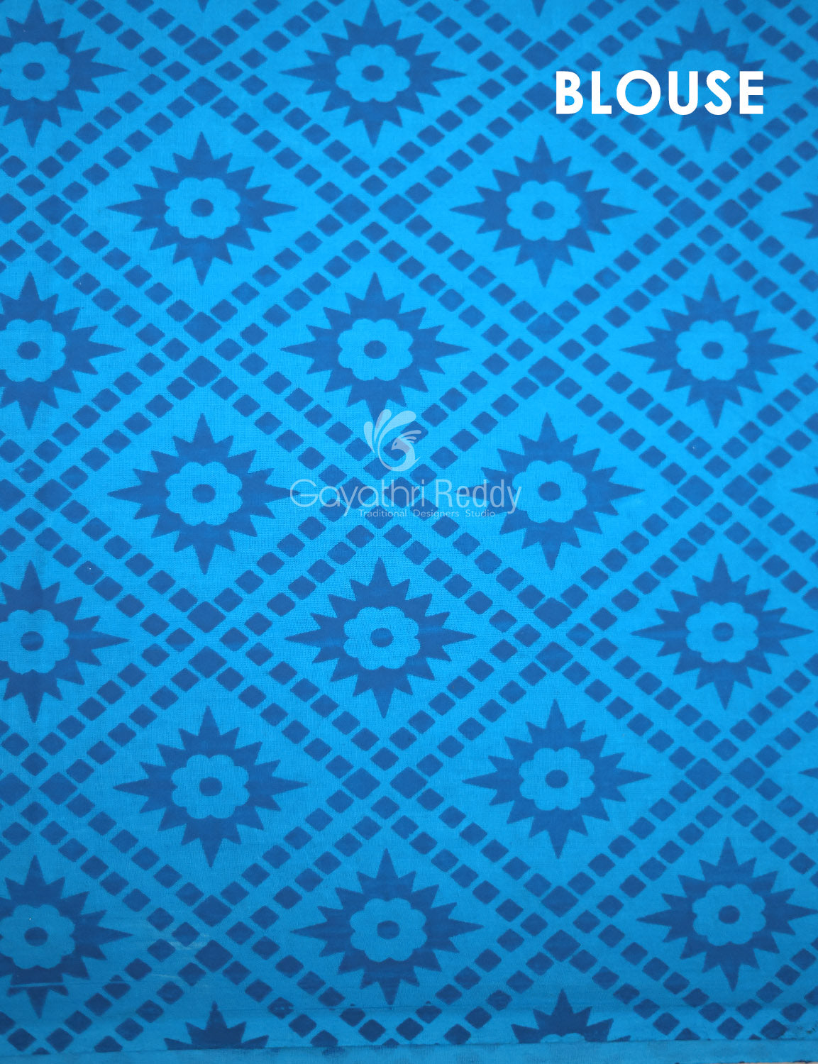 Sky Blue Kalamkaari Print Munga Cotton Saree By Gayathri Reddy Designer Studio | Swadesiicart