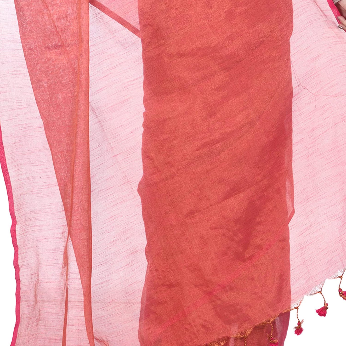 Desh Bidesh Women's Bengal Mayurkonthi Color Changer Tissue Khadi Pure Handloom Cotton Saree With Blouse Piece | Swadesiicart