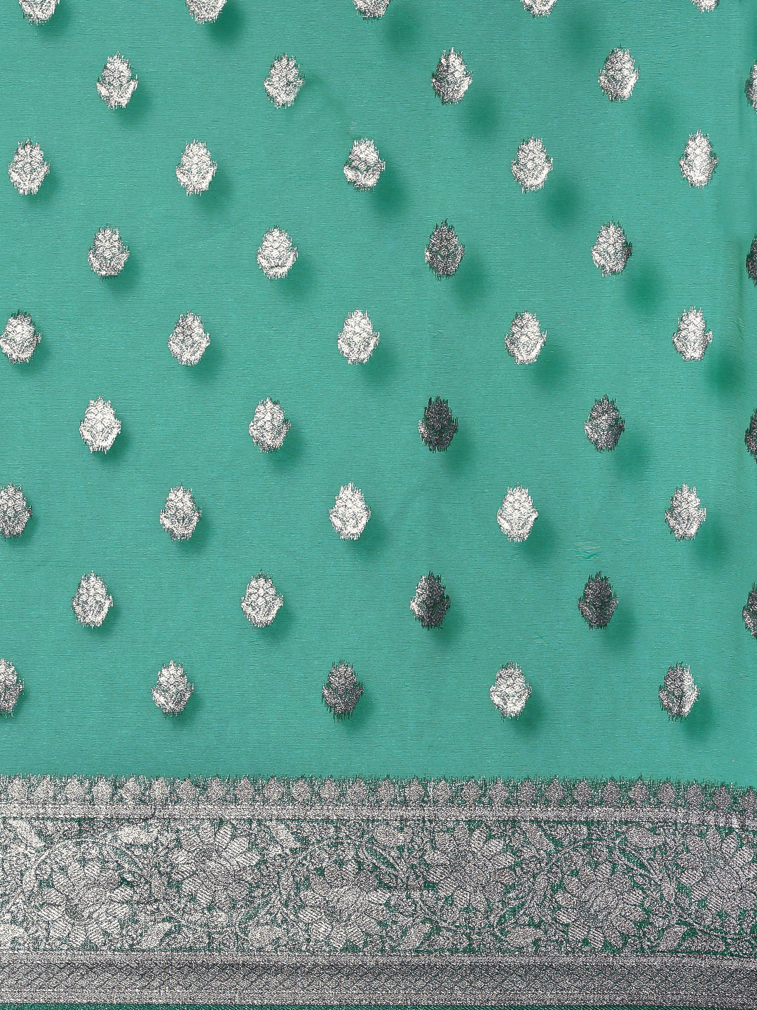 Saree Mall Green Ethnic Motifs Zari Organza Banarasi Saree | Swadesiicart