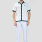Xkind White Polo Backprinted Textured Relaxed Fit Shirt | Swadesiicart