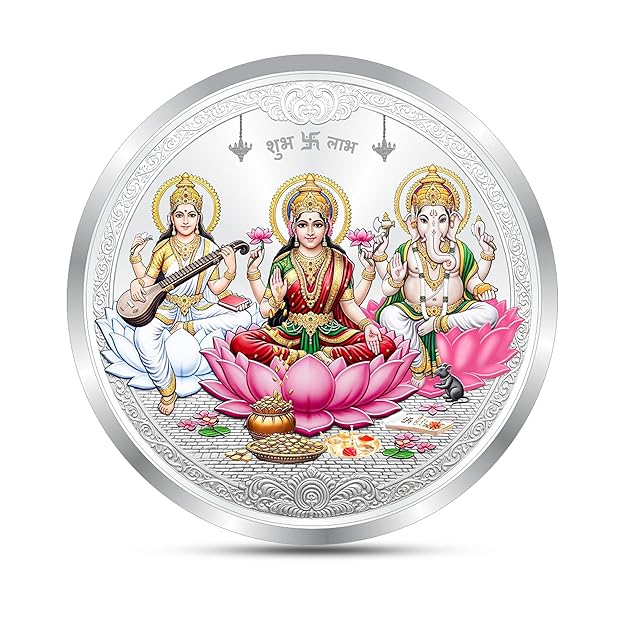ACPL Precious Moments BIS Hallmarked Ganesh Lakshmi And Saraswati Silver Coin 999 Pure | Swadesiicart