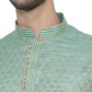 Manyavar Firoz Green Knee Long Full Sleeves Kurta and Payjama Set For Men | Swadesiicart